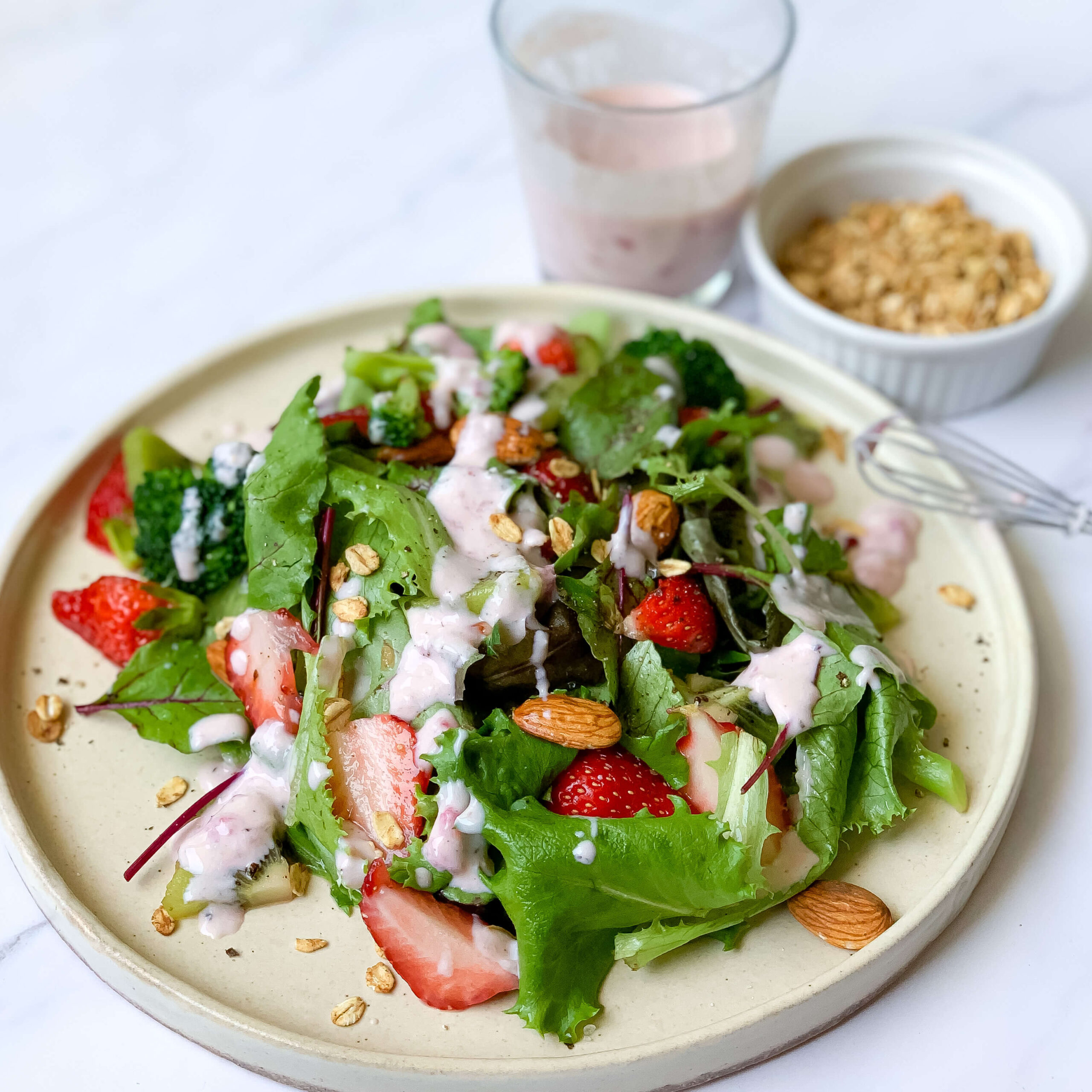 salad with strawberry dressing
